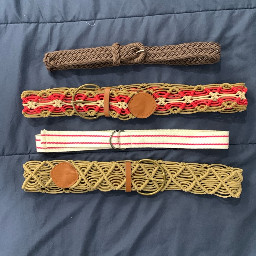 4 belts, various materials
